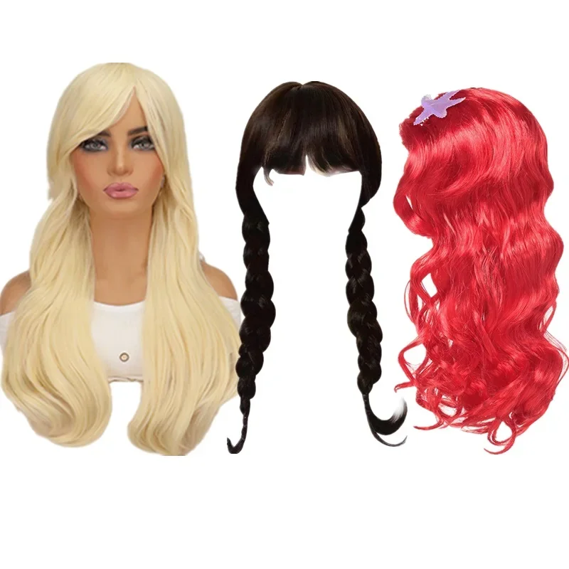 Cosplay Accessories Children Jewelry Set Peach Wig For Girls Princess Cosplay Accessory Bowknot Gloves Crown Wand Neacklace Set Carnival Party Fancy Dress Up Accessories