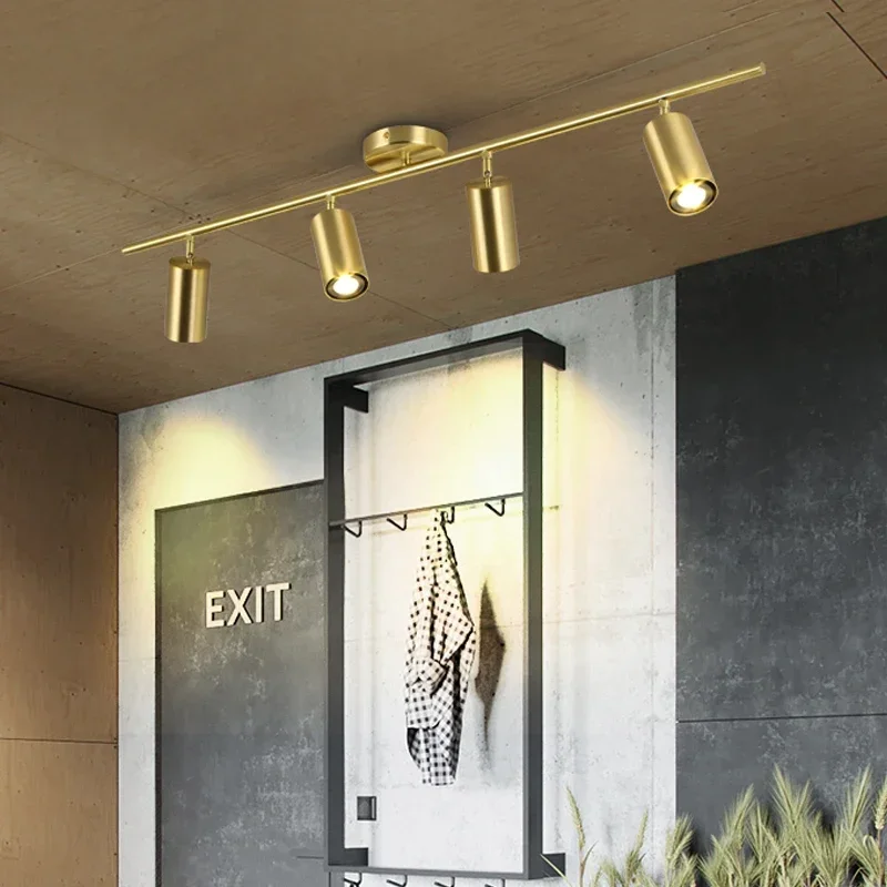 

Lamp Modern Luxury Gold Track Spotlights Flush Mount Ceiling Light Fixture Living Room Wall Aisle Bar Gu10 Tracking Light Kit