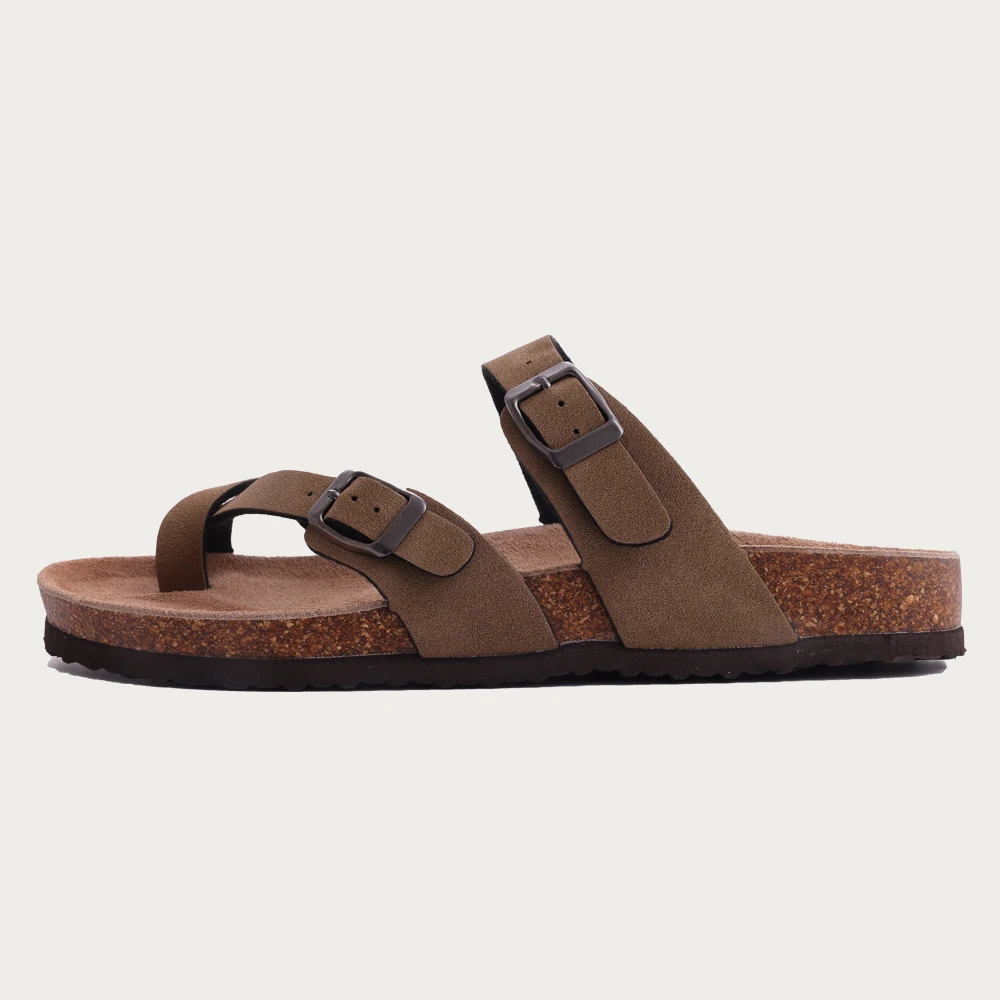 Pallene Fashion Women's Cork Slippers Cork Flats Sandals Classic Summer Beach Shoes Outdoor Clogs Sandals With Adjustable Buckle 2