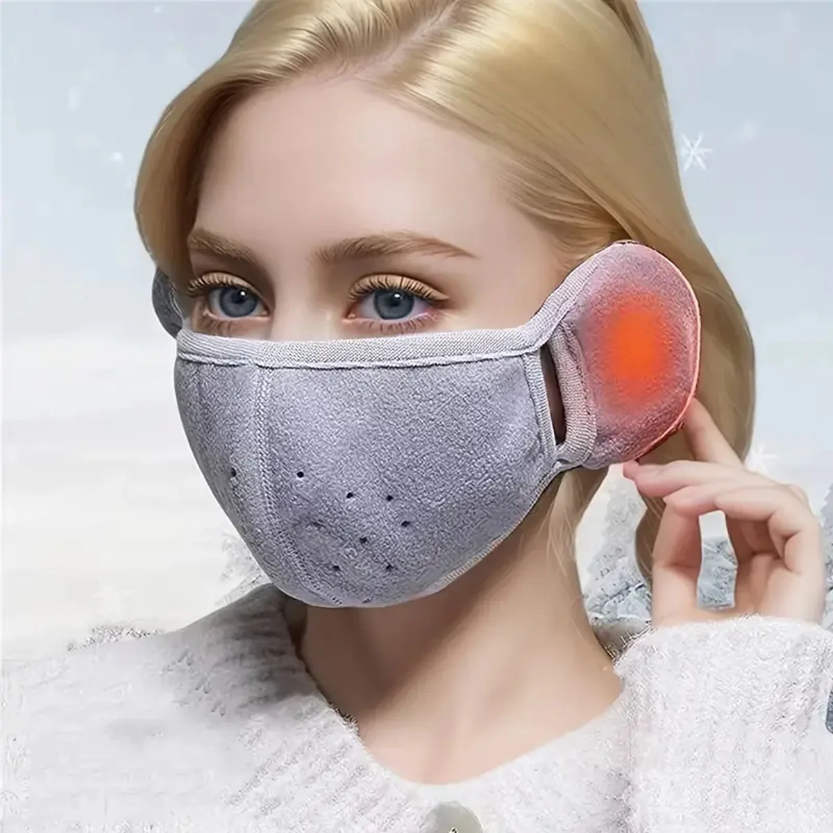 1pc-Winter Mask Warm Mask Full Cover Face Mask Outdoor Windproof Mask Breathable Thickened Dustproof Reusable Mask