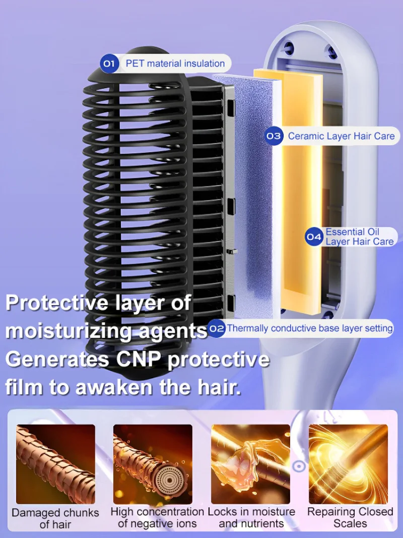 Mini portable hair curling iron negative ion hair care lazy curling wand electric comb