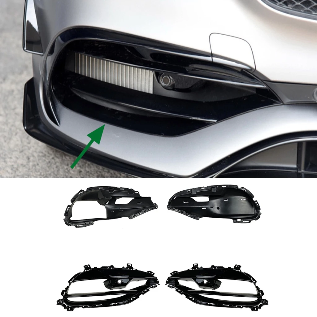 

Glossy black Car Front Bumper Fog Lamp Grille Cover For Mercedes-Benz CLS-Class C218 CLS260 300 AMG 2015 2016 2017 Car Styling