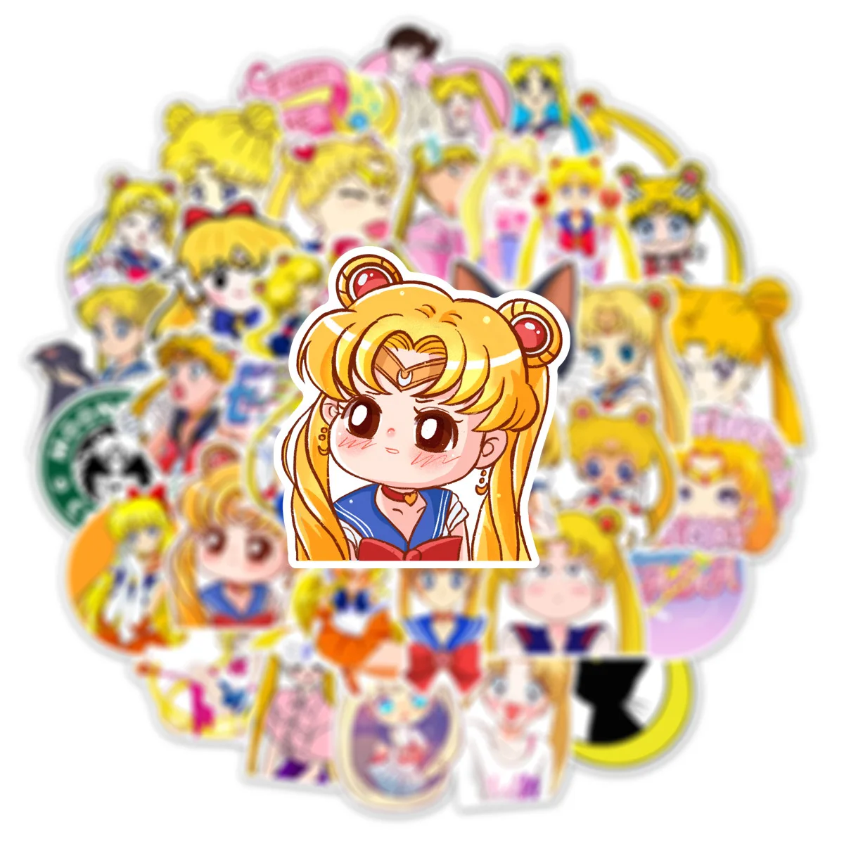 50 Stück Klassische Anime Sailor Moon Graffiti-Aufkleber Cartoon Niedliche Wasserbecher Notizbuch Roller Dekoration Wasserfeste Aufkleber Spielzeug Geschenk – Detail 5