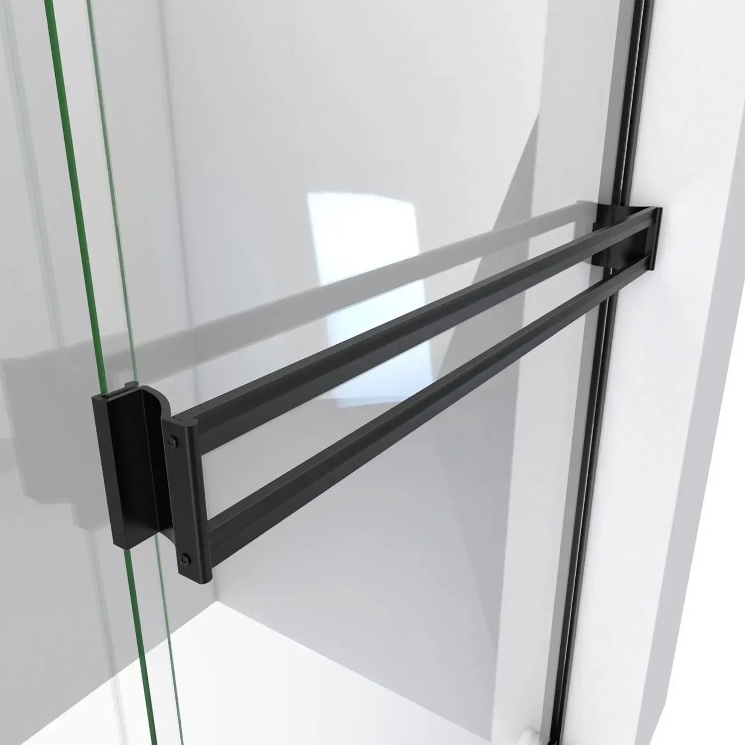 Alliance Pro BG 56-60 in. W x 70 3/8 in. H Semi-Frameless Sliding Shower Door in Matte Black and Clear Glass, glass shower door 4