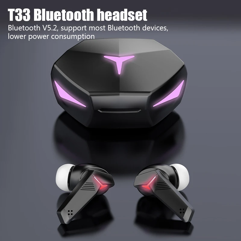T33 TWS Game Wireless Bluetooth Headset Low Delay Sound Quality Earbuds with Mic Air Digital