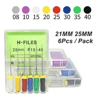 JUMTOP 6Pcs/Box Dental H Files 21mm/25mm Stainless Steel Endodontic Root Canal Files Hand Use Files Dentist Treatment Tools 2