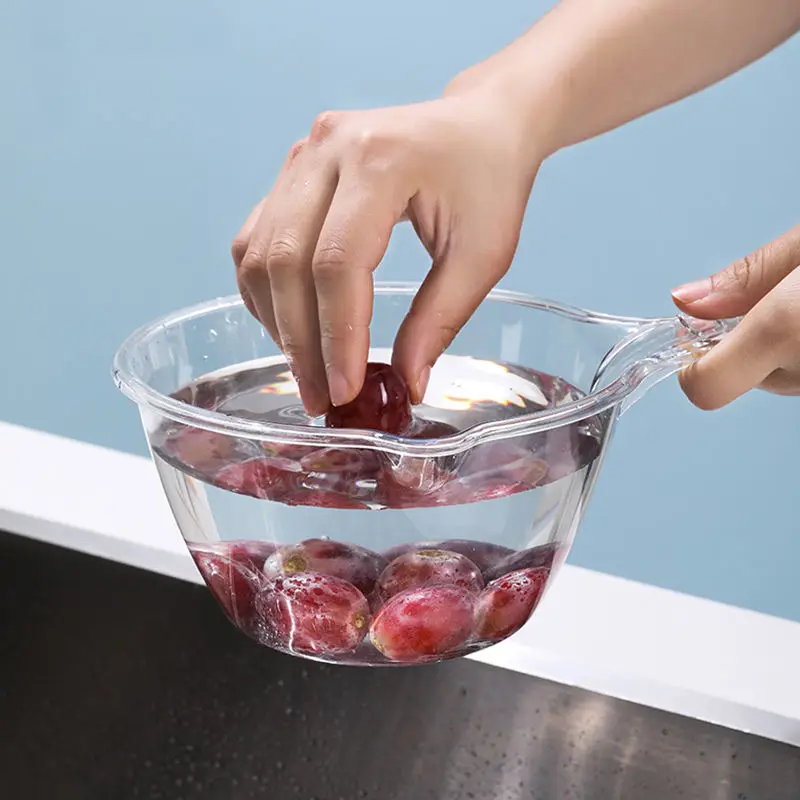 Obelix Transparent Long Handle Water Scoop Plastic Cooking Bathroom Bathing Water Spoon Fall Durable Fruit Vegetable Clean Tools