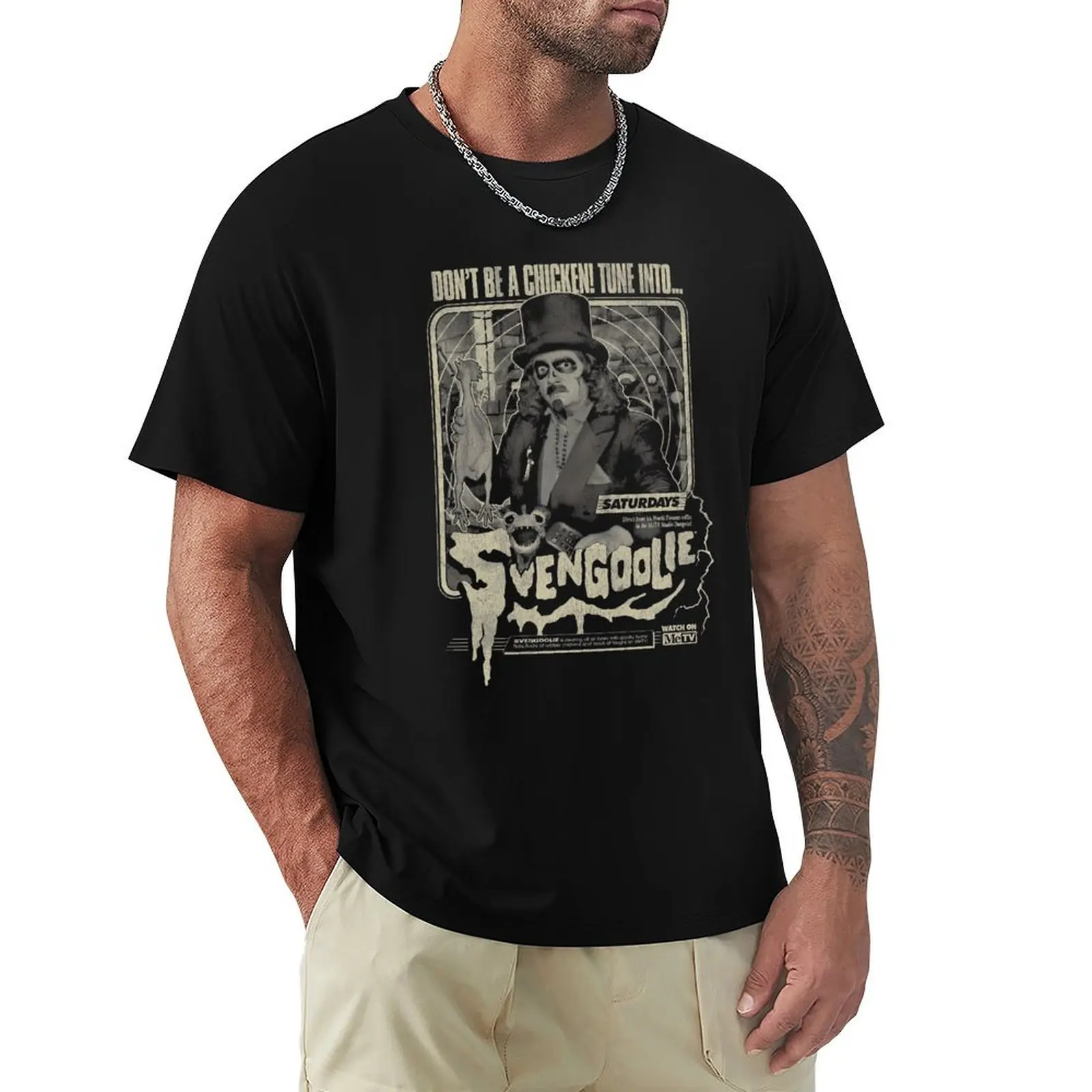 

Dont be a chicken Svengoolie T-shirt summer top blanks shirts graphic tees boys whites tshirts for men