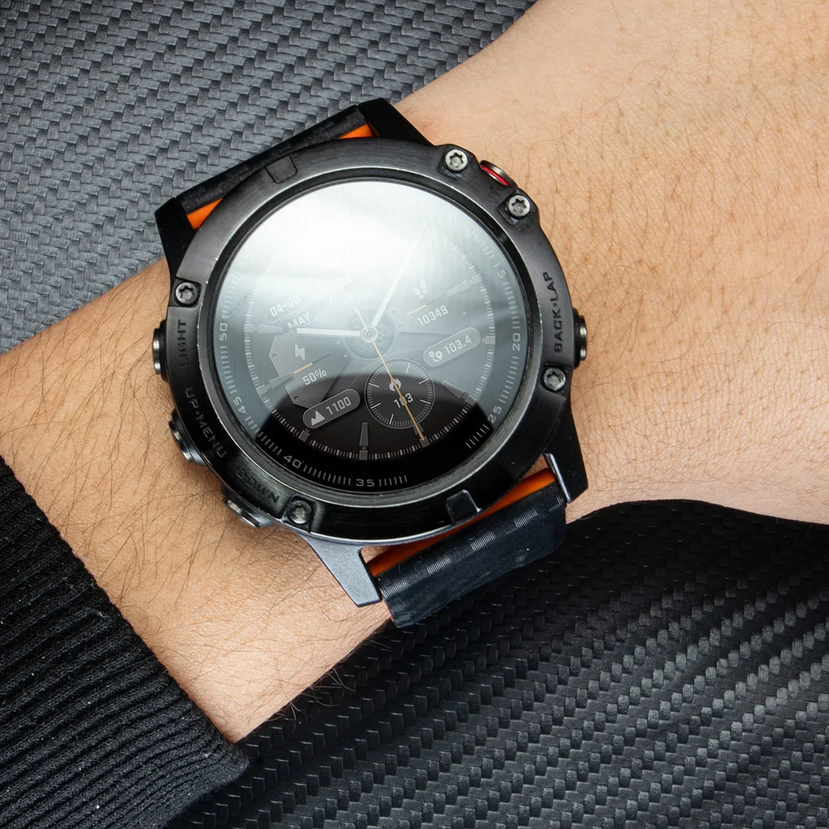 Carbon Fiber Silicone Quick Release Watch Band Replacement Strap
