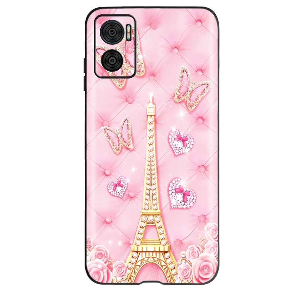 Elegant Flower Butterfly Soft Phone Case for Motorola Moto E Series