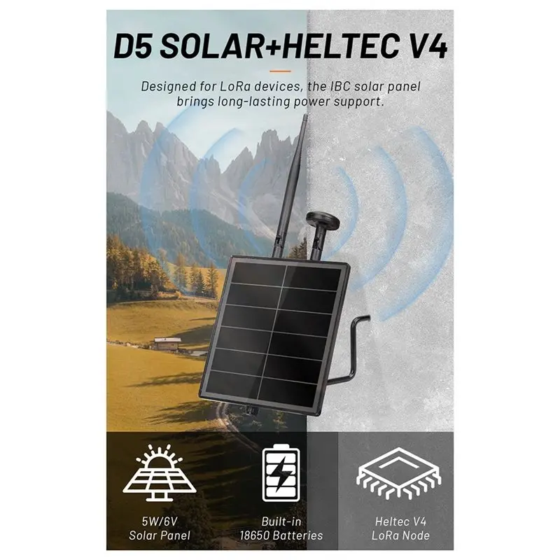 【공개】D5L H3 Meshtasic 태양광 발전 Heltec Lora 32 V4 ESP32 GPS 안테나 포함 Lora Wifi 블루투스 저전력 태양광 메시 915M