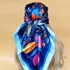 Women 90X90CM New Shawls The Four Seasons Beach Scarves Fashion Model Square Silk Hijab Popular Design Sunscreen Headscarf 1