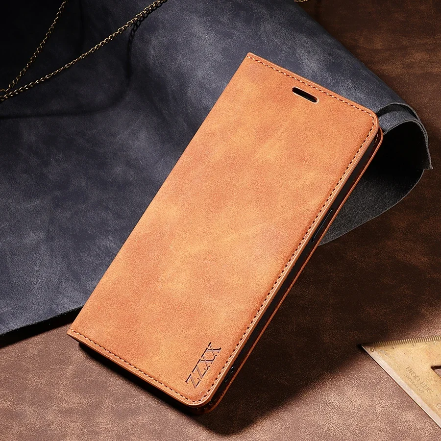 Luxury Magnetic Flip Wallet Case with Card Slot - Leather Design