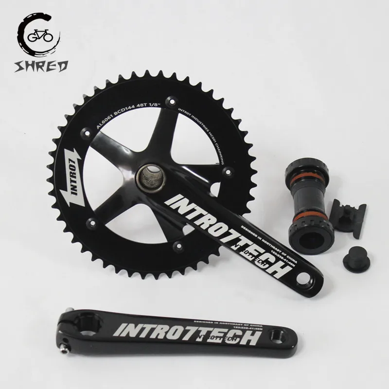 INTRO7-Aluminumクランクセット、固定ギアクランク、48T、170mm