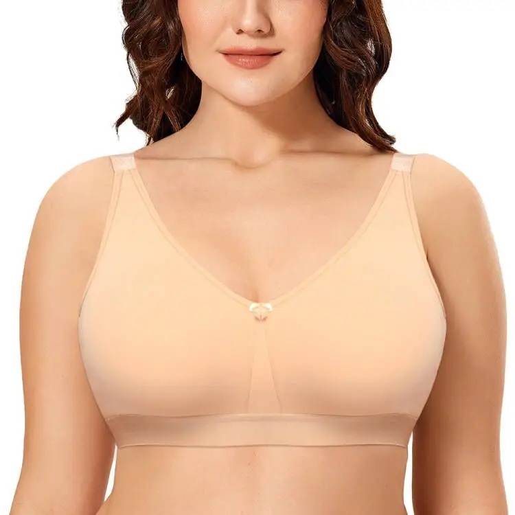 New Bras For Womens Plus Size Bras Adjusted-straps Underwear Cotton  Wireless Full Cup Ultra-thin Woman Underwear B C D E F G H I