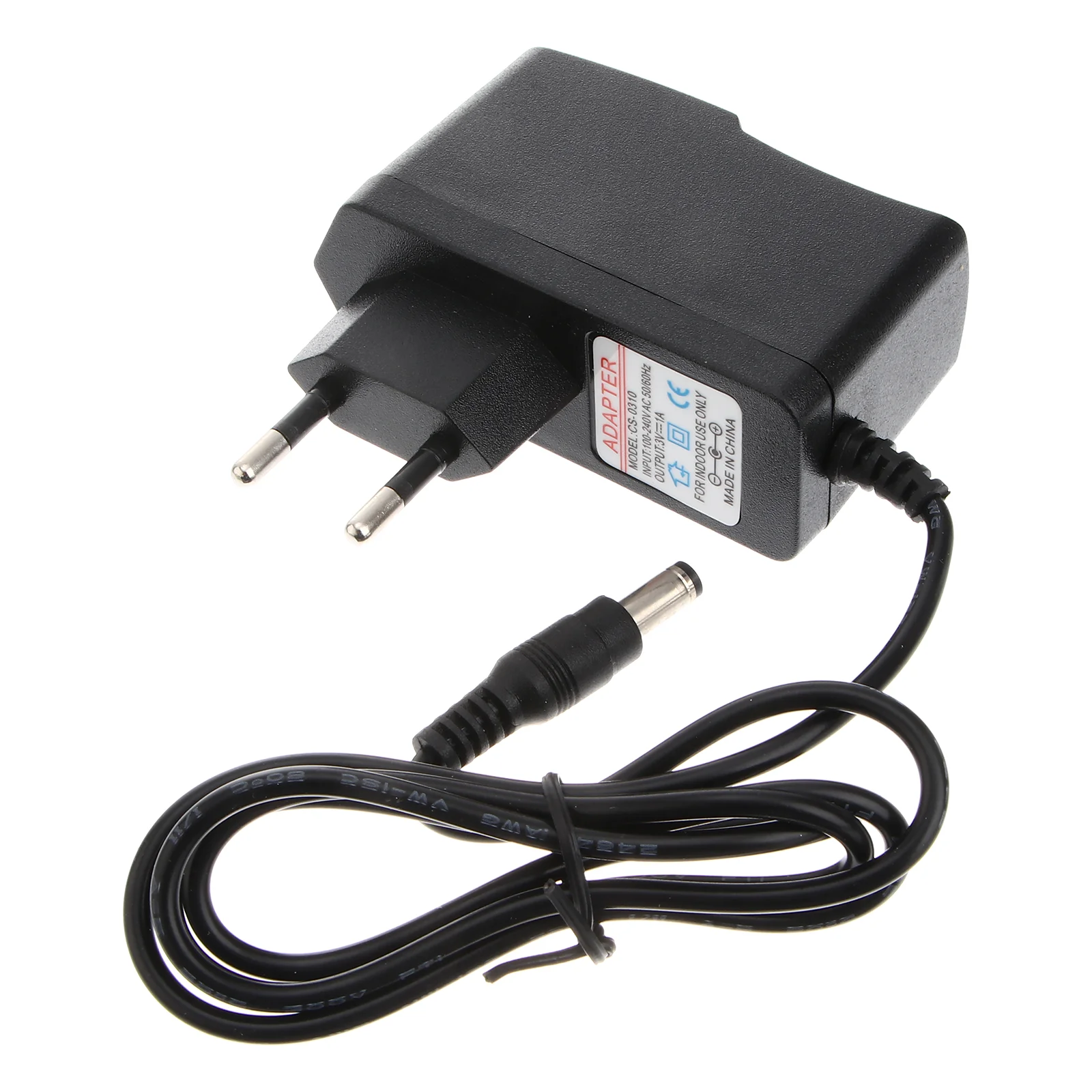 

AC 100-240V DC 3V 1A 5.5mm x 2.1mm Power Adapter with EU-plug (Black)