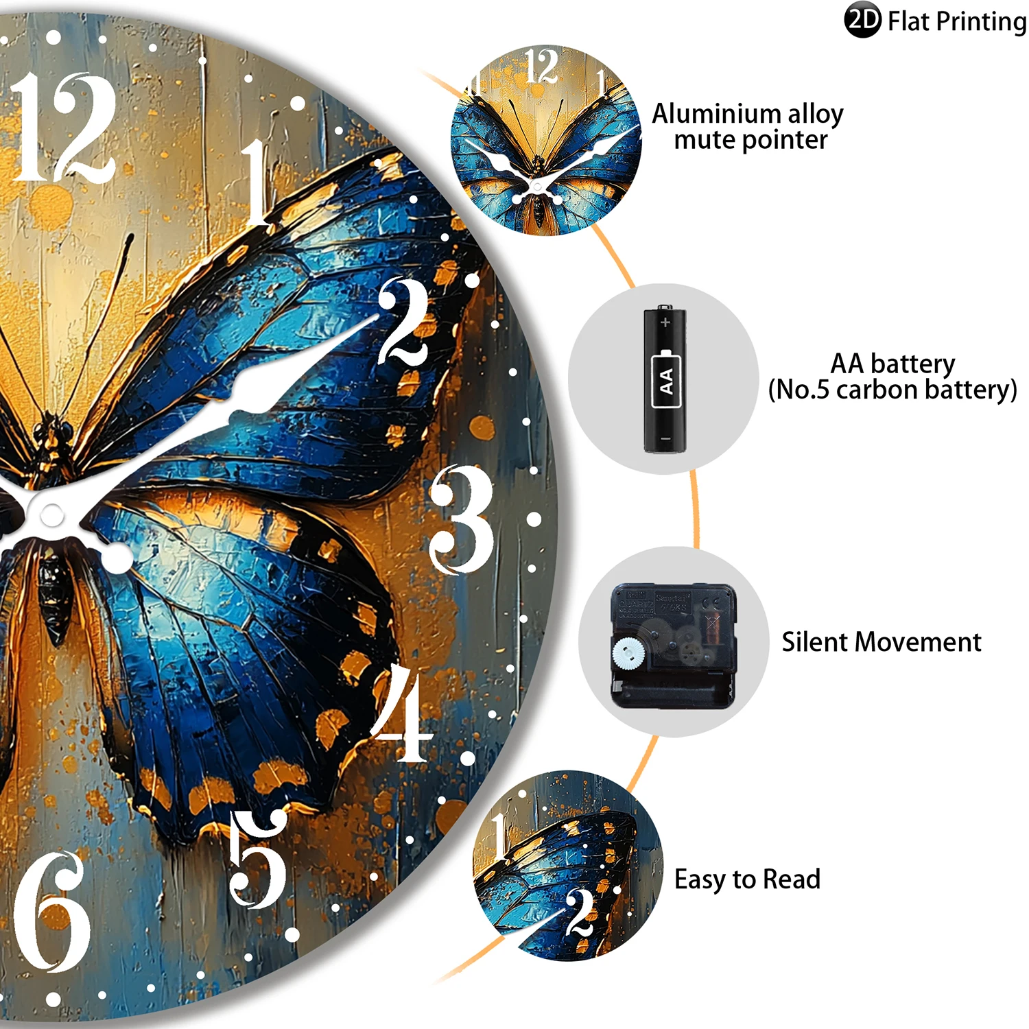 Rustic Apple Basket Wooden Wall Clock – Silent Quartz Decor 6