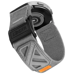 Magnetic Buckle Nylon Watch Strap - 22mm & 20mm - 22MM (Grey)