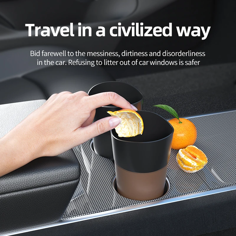 Mini Colorful Leather Car Trash Can Car Dust Storage Container Waterproof Garbage Bin Storage Box Accessories Versatile For Car Trash Can