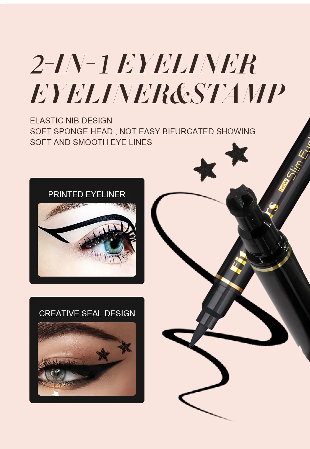 Waterproof Liquid Eyeliner Set Double Ended Stamp Makeup Kit_voghion.com