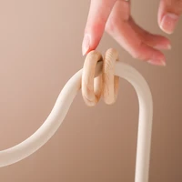 Baby Wood Ring Soft Silicone Teether Toy Infant Teething Chewing Toy Baby Accessories Mother Kids  Newborn Photography Baby Toys 6