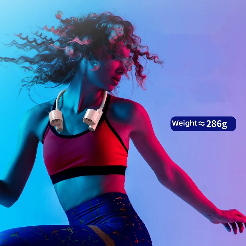 المحمولة خفيفة الوزن الرسن الرقبة مروحة تبريد الهو...