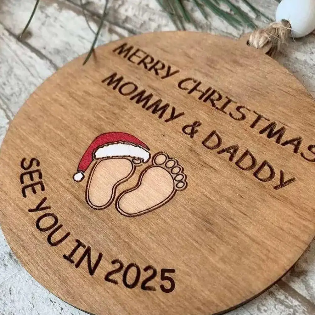 Merry Christmas Mommy And Daddy Ornament Family Ornament Christmas Tree Decorations Baby Announcement Board See You In 2025