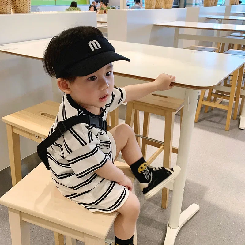 

Summer Baby Casual Clothes Set Kids Soft Black And White Casual Short Sleeve T Shirt + Shorts Kids Girls Boys Outfits Clothes