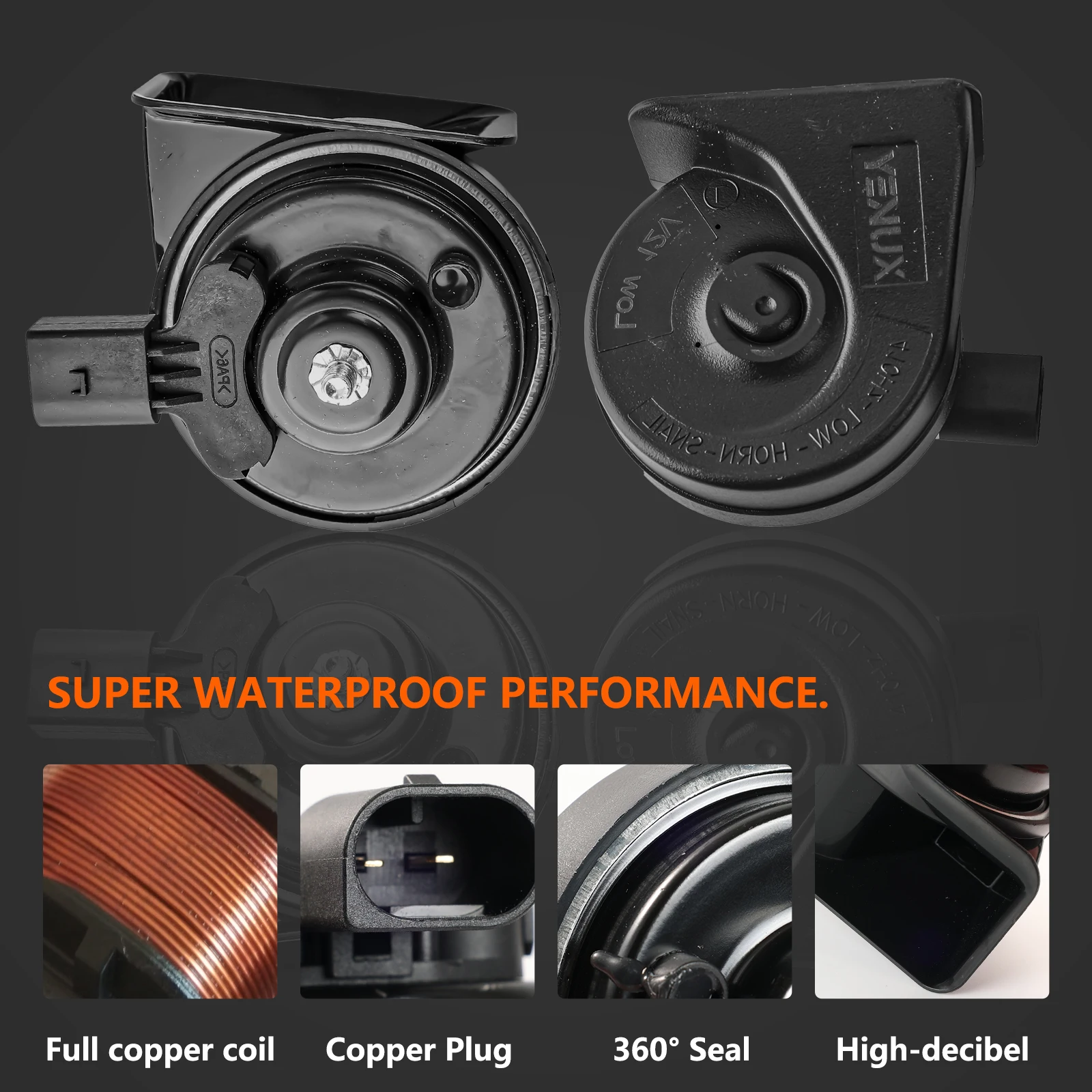High Low Pitch Snail Horn 410/510Hz Loud For Audi A3 A4 A6 A8 Q3 Q5 Q7 TT B6 B7 Skoda Octavia MK4 VW Passat Jetta MK7 Audi A6 A4 car siren horn,car air horn