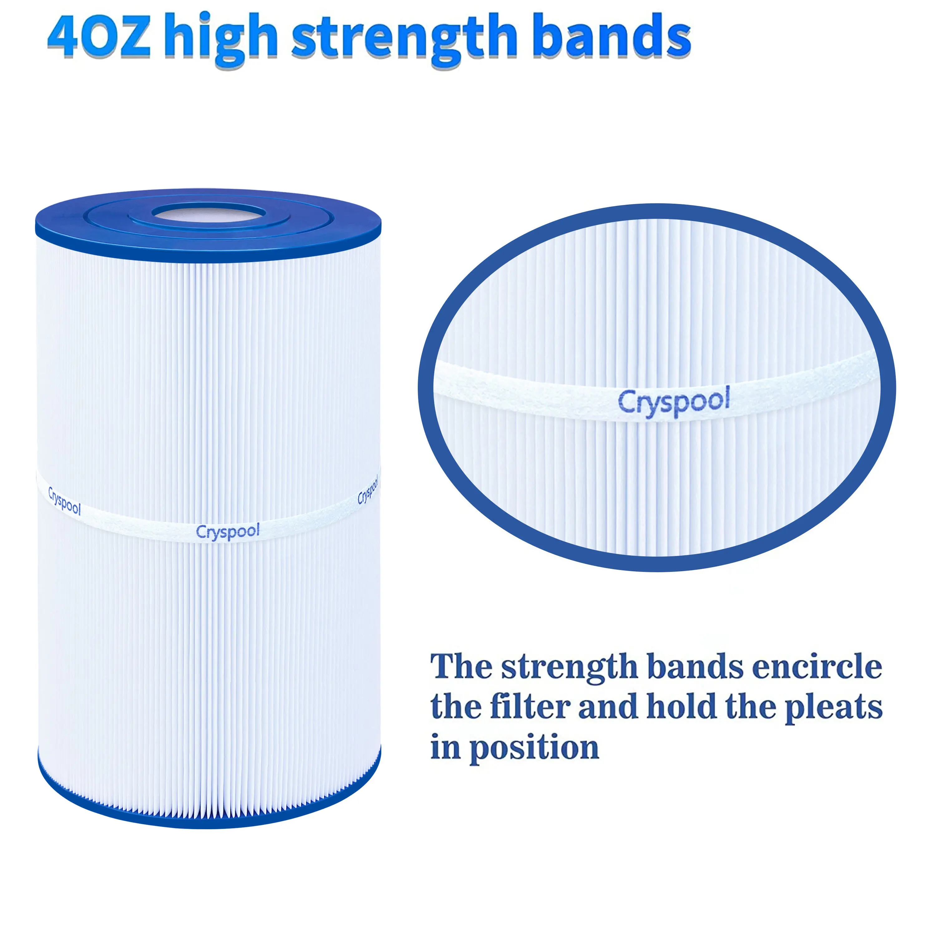 Cryspool Spa Filter Compatible with PWK30, C-6430, Watkins 31489, FC-3915, P/N0969601, 71825, 73178, 73250, 30 sq.ft. 3 Pack 4