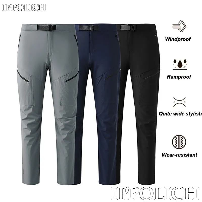 Men hiking pants Men Hiking Pants Wear-resistant Nylon Hiking Pants Water Splash Prevention Quick Dry UV Proof Trekking Camping Outdoor Trousers