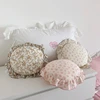 INS Round Ruffle Edge Floral Throw Pillow Stuffed Cushion Girl Heart Sweet Princess Cotton Home Bed Sofa Decor Cushion Headrest 1