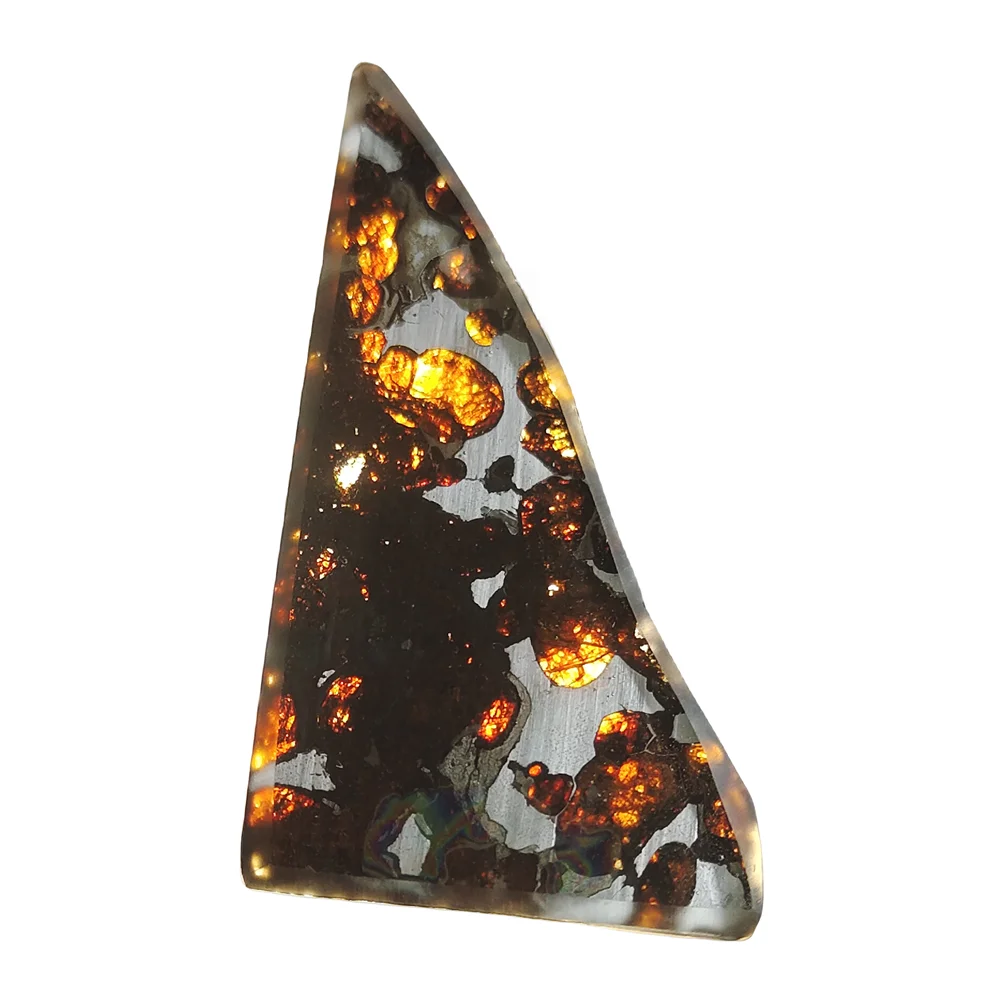 

16.3g SERICHO Pallasite Natural Meteorite Material Sliced Olive Meteorite Slices Specimen Collection - From Kenya - CA120