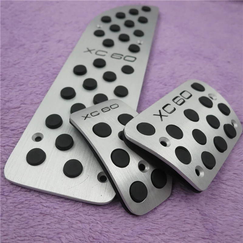 For VOLVO XC60 Accessorie AT Aluminium Accelerator Gas Brake Pedal Foot Rest Pedal Cover Case Protection Decoration