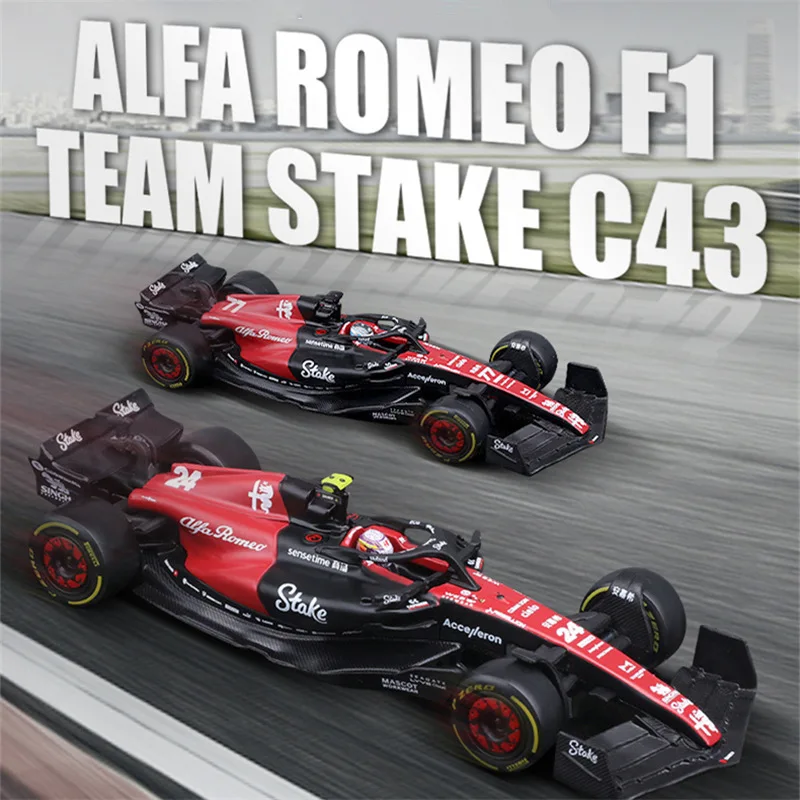Bburago 1:43 F1 2023 77 # Valtteri Bottas Alfa Romeo F1 Team Paletto C43 24 # Zhou Guanyu Lega Da Corsa Modello Di Auto Simulazione Giocattolo Per Bam