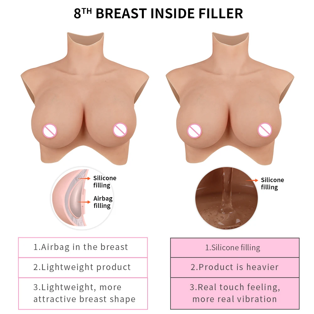 Silicone Breast Silicone Filled F Cup Realistic Fake Boobs