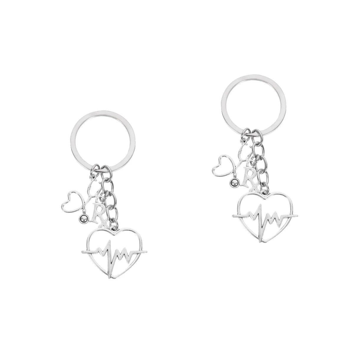 

2pcs Heart Shape Keychain Decorative Key Chain Backpack Pendant Key Hanging Prop