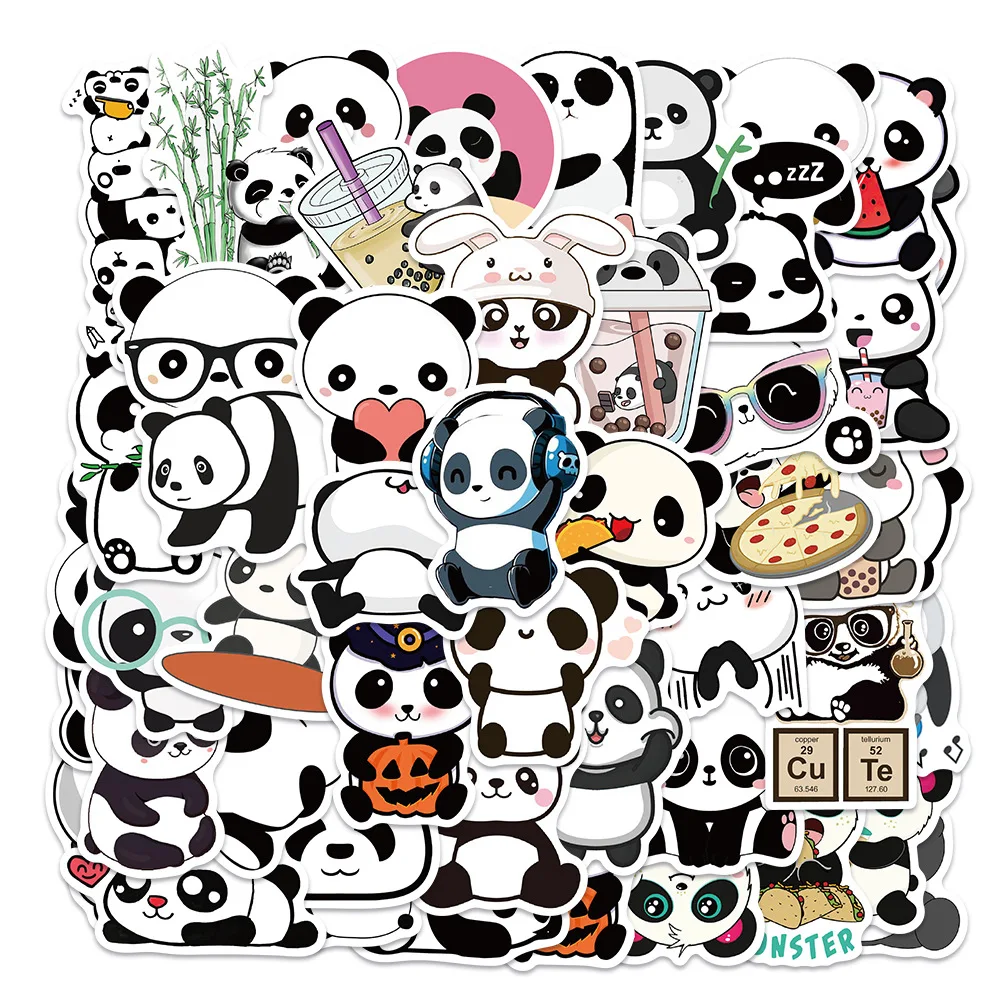 

10/30/50 шт., водонепроницаемые наклейки в виде милой панды