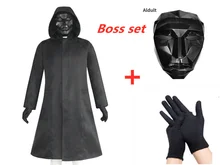 Costume de patron de jeu de calmar, uniforme de méchant en Charge de jeu de calmar, ensemble rond de Six Hwang jun ho, masque de jeu de rôle de frère âgé 