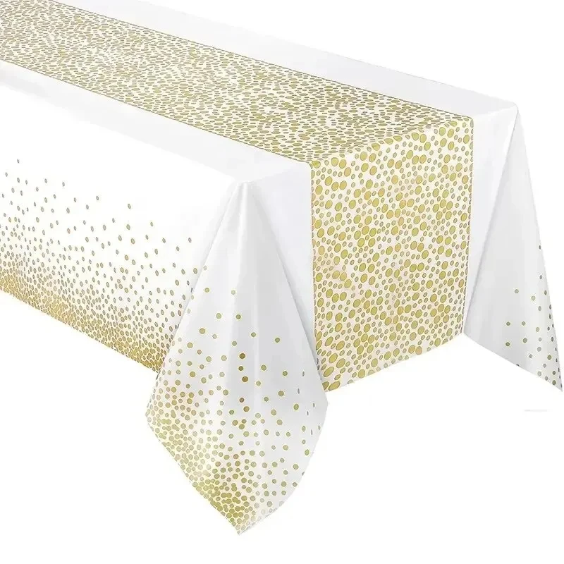 Disposable Tablecloth 1pc Small Polka Dot Thickened Waterproof PEVA For Home Wedding Birthday Party Decoration
