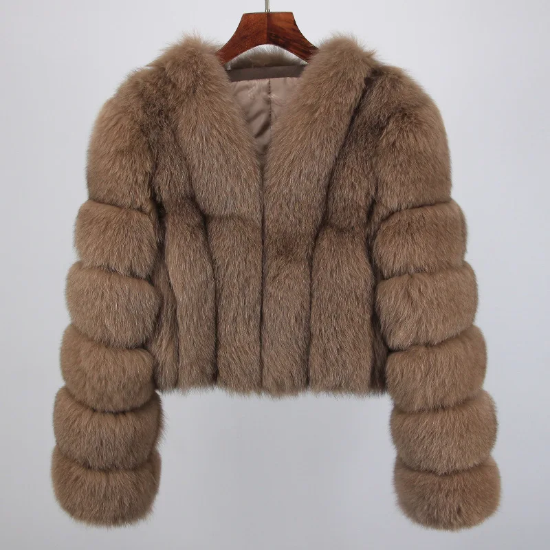 

Женское короткое модное пальто из лисьего меха Haining