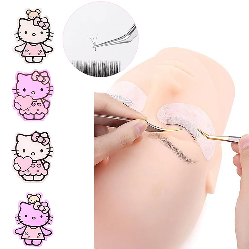 Colorful Hello Kitty Shape Magnetic Suction False Lashes Tray Holder Acrylic Eyelash Extension Display Board Makeup Tools