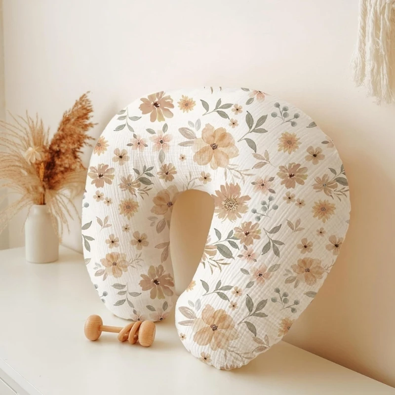 2Pcs Nursing Pillowcase for Breastfeeding, Soft & Stretchy Baby Pillow Slipcover Breathable Infant Support Cushion Case