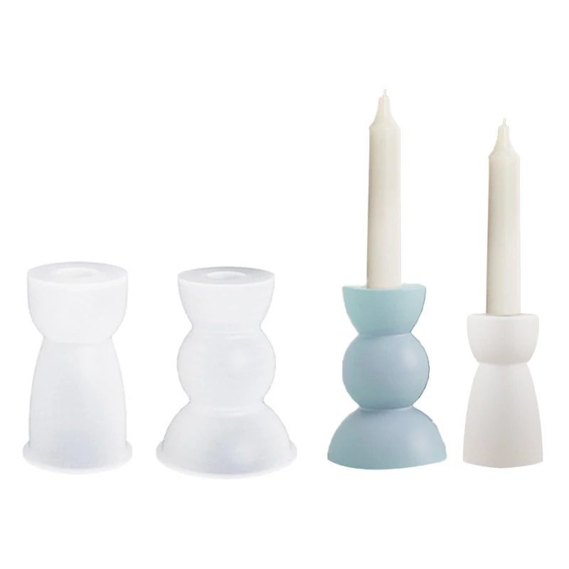 

Silicone Mold 3D Round Candlestick Mould Taper Holder Making Tool Craft