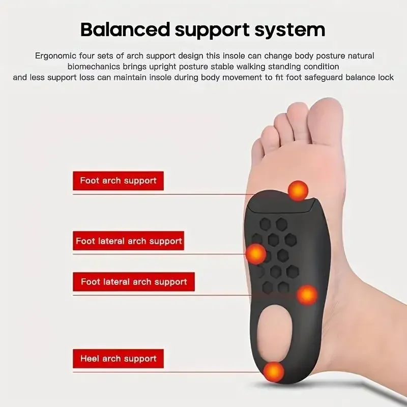 1 Pair Orthotic Insoles For Flat Feet O-Shaped Legs And Plantar Fasciitis - Unisex Arch Support Shoe Inserts 6