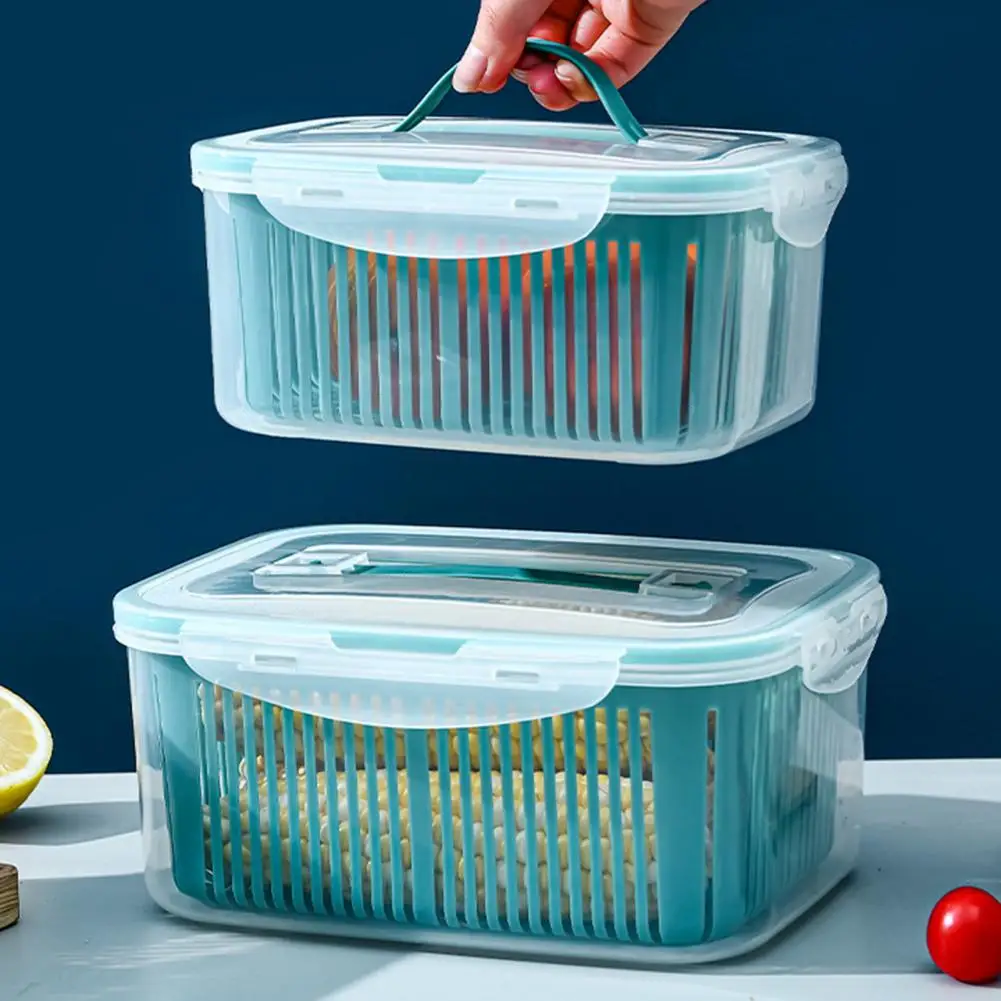 Fresh Vegetable/Fruit Storage Containers with Drain Basket 4