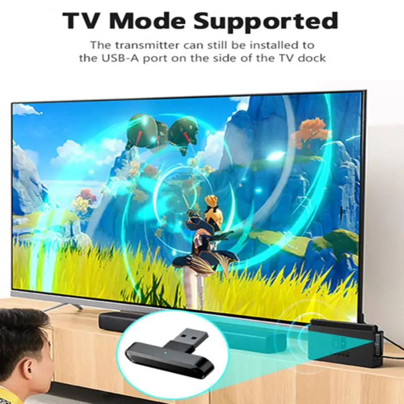 Bluetooth 5.1 Wireless Audio Transmitter Adapter Type-C for Nintendo Switch NS OLED Switch Lite PS4 PC Computer Laptop TV RYRA