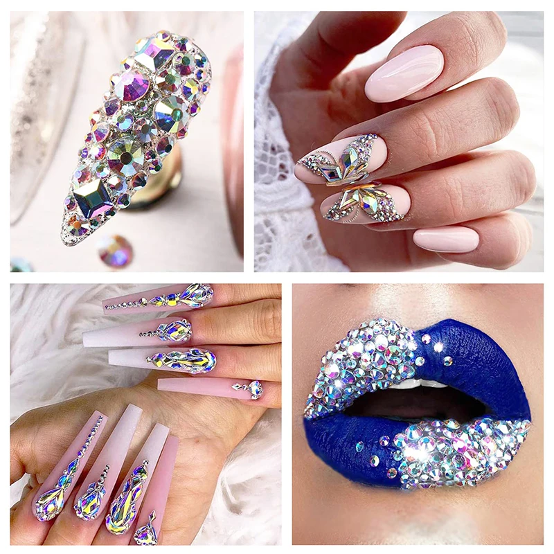 Wholesale 14400PCS/Bag Crystal AB Glitter Non Hotfix Rhinestones Nails Charms Diamond Accessories for Nail Art Decoration 6