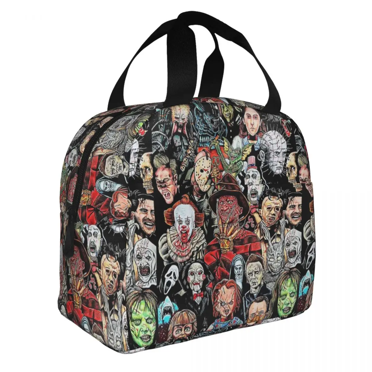 

Horror Movie Halloween Insulated Lunch Bag Large Scream Team Zombie Chucky Lunch Container Thermal Bag Lunch Box Tote Food Bag