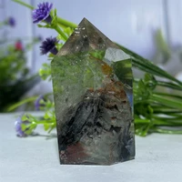 Ghost Crystal  Natural Green Phantom Quartz Hexagon Prism Tower Obelisk Spiritual Meditation Reiki Gift Stone Home Decoration 2